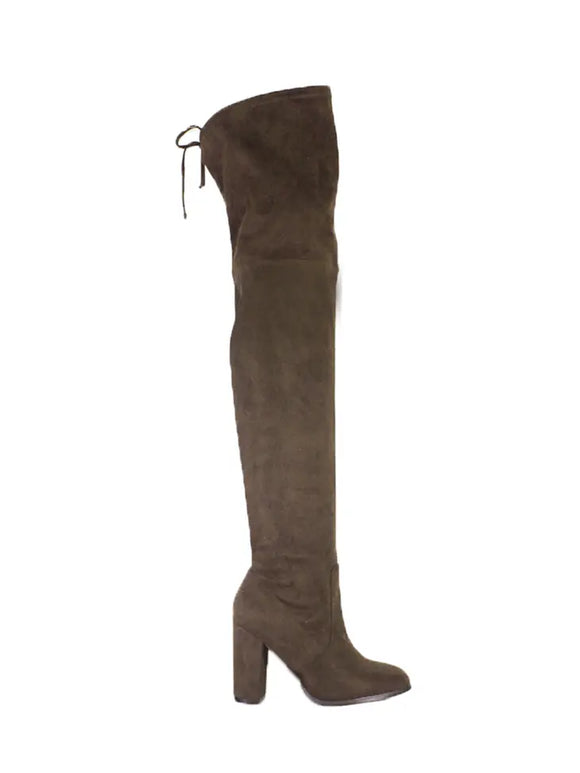 Yoki Womens Daisy-26 High Heel Over the Knee Tall Boots SUEDE