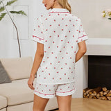 Cherry Short-Sleeve Top & Shorts Pajama Set