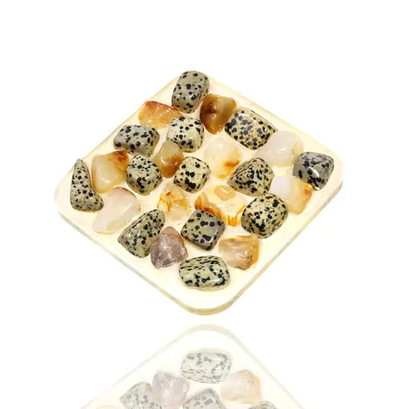 Gemstone Soap Dish - Gemstones in Gold Colored Resin