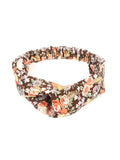 2pc Floral Print and Solid Headband