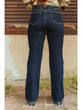 Dark Wash High Rise V-Yoke Trouser Denim Jeans