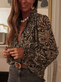 Printed Long Sleeved Loose Shirt