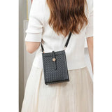 Woven Vegan Leather Parker Crossbody Shoulder Bag