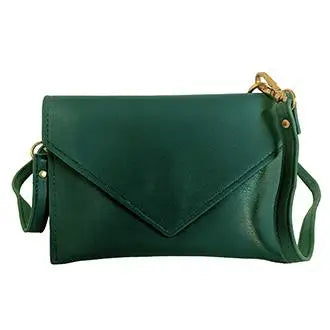 Crossbody Purse in Vegan Leather - Forest Green