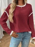 Relaxed Fit Crewneck Knit Pullover For Casual Days