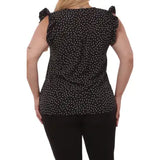 Womens Plus Size Tops with Ruffle Armhole Deta