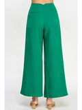 Wide Leg Pants with Waist Pleats