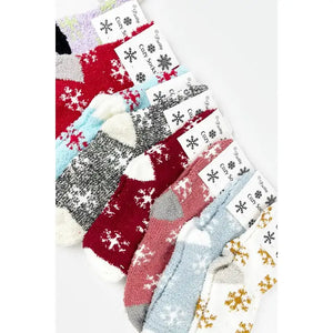 Soft Textured Snowflake Cozy Socks