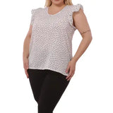 Womens Plus Size Tops with Ruffle Armhole Deta