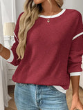 Relaxed Fit Crewneck Knit Pullover For Casual Days