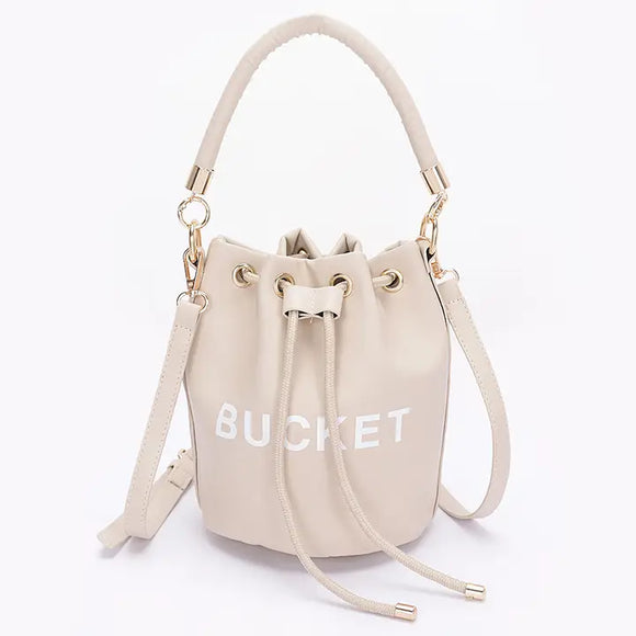 Faux Leather Bucket Bag