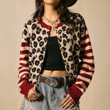 Leopard Print Knit Cardigan