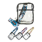 Colorful Woven Boho Strap Clear Crossbody Messenger Bag