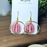 Gold Foiled Pumpkin Dangles