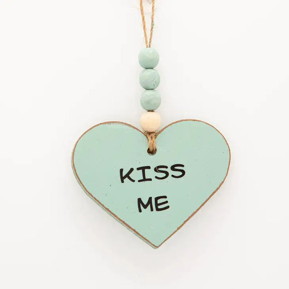 Kiss Me Heart Ornament Mint 4