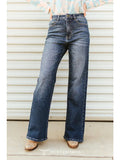 P Mid Wash Rhinestone Studded Mid Rise Western Flare Jeans