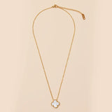 Floral Charm 18K Gold Dip Stainless Steel Necklace