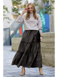 Vintage Washed Tiered Skirt