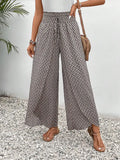 Floral Side Slit Wide Leg Culottes