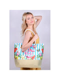 Summer Flower -Aloha- Rhinestone Ladies Tote Bag