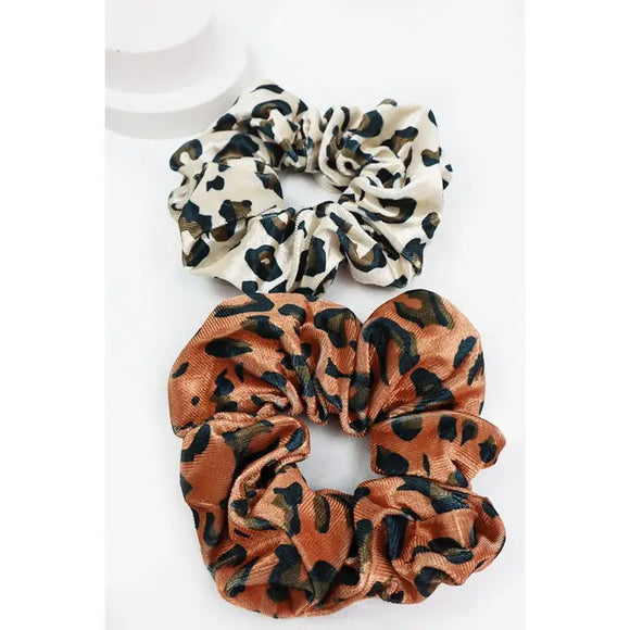 Leopard Velvet Jumbo Scrunchie