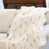 La Croix Throw Soft White/Gold 50x60