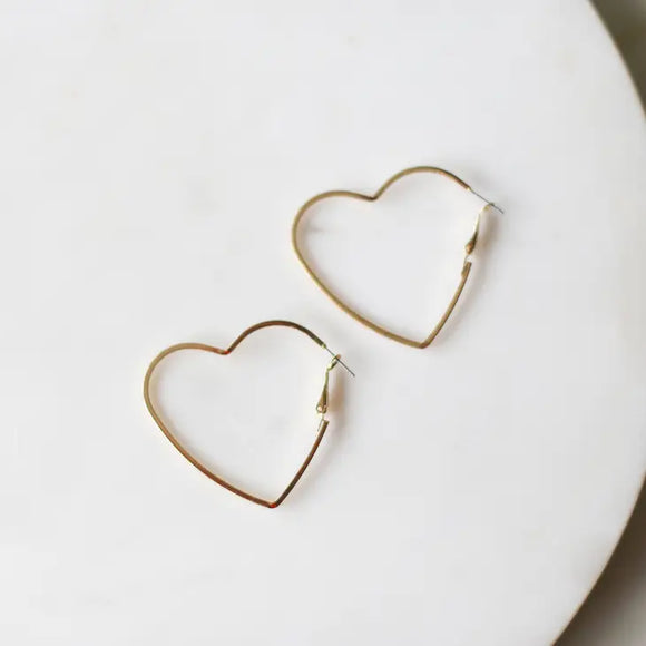 Heart Hoop Earrings Gold 2