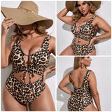 Stylish Leopard Print One Piece Bikini SWIMSUIT