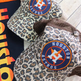 Houston Baseball Leopard Ponytail Trucker Hat