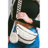 Color block Strap Chain bag with Coin purse
