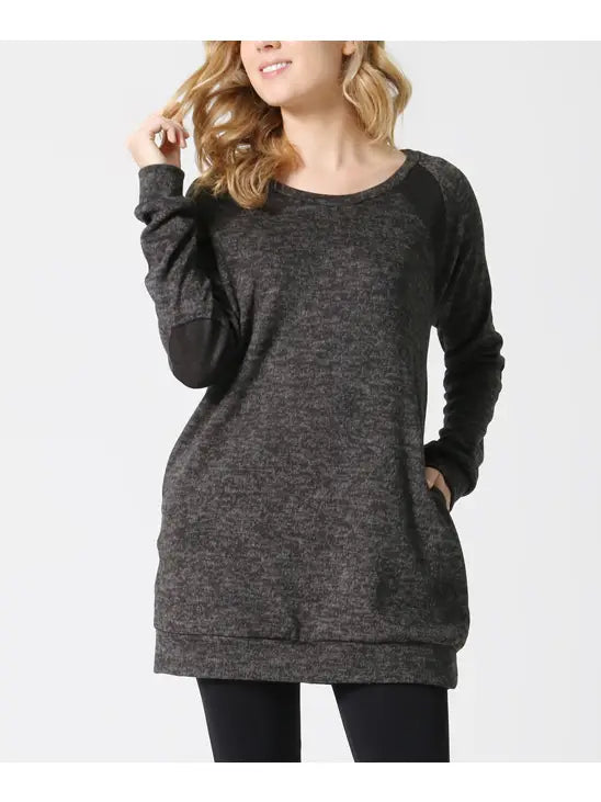 Elbow-Patch Triangle-Contrast Tunic