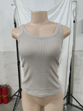 Essential Basic Rib Tank Top with Built in Bra