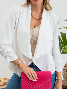 3/4 Rouched Sleeve Blazer