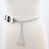 Black and White Square Chain Belt