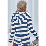 V Neck Striped Long Sleeve 2 Pieces