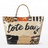 Women Leopard Pvc Tote Handbag