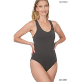 Racerback Cotton Bodysuit w/ Adjustable Closure