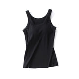 Essential Basic Rib Tank Top with Built in Bra
