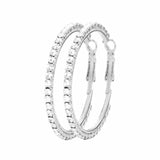 45mm Basic Sparkle Rhinestone Hoop Earrings