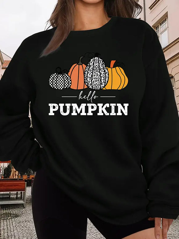 Halloween Pumpkin Graphic Sweatshirt