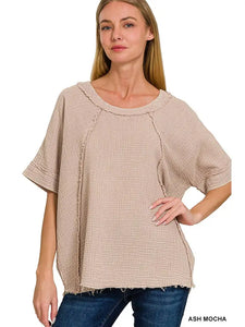 Washed Double Gauze Raglan Sleeve Shirt