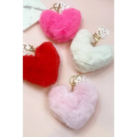 Jumbo Heart Shape Plush Keychain