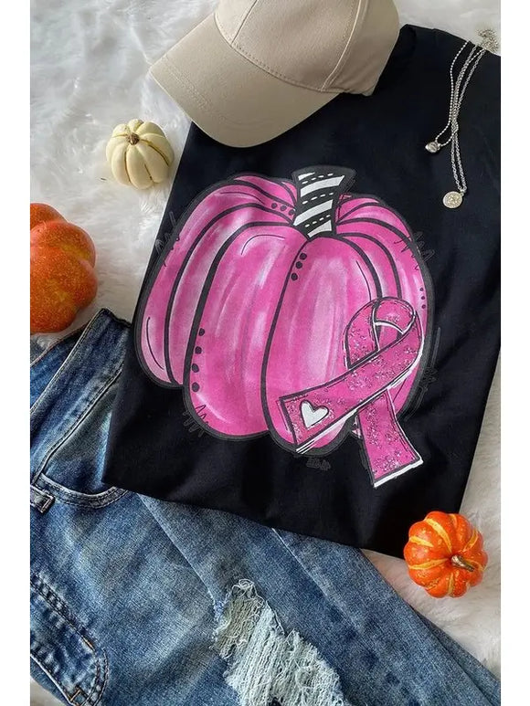 Bella Pink Pumpkin, Trendy, Cute, Pumpkin Graphic Tshirt