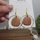 Gold Foiled Pumpkin Dangles
