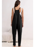 Side Pockets Harem Pants Sleeveless V Neck Jumpsuit