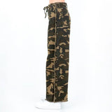 Camouflage Frayed Edge Wide Leg PANTS-