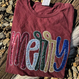 Merry (Christmas) Real Sequins Short Sleeve