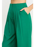 Wide Leg Pants with Waist Pleats