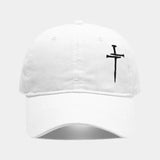 Washed Vintage Cotton Cross Embroidered Baseball Cap