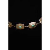 Turquoise Studded Oval Chain Belt